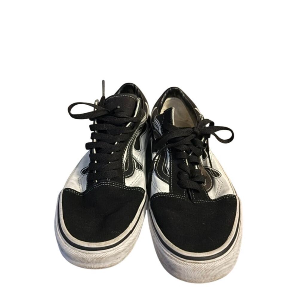 Vans Old Skool Black White Silver Low Top Sneakers Size 8.5